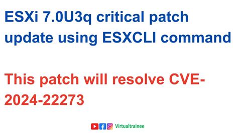 esxi 7.0 u3 latest patch.